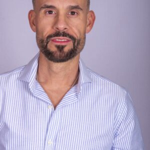 Camisa Oxford hombre raya azul